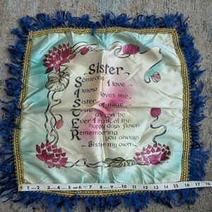 Vintage WWII Decorative Sister Pillow Cover with Fringe